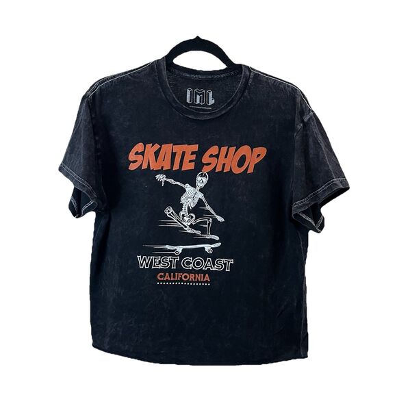 IML West Coast California Skate Shop Skeleton Riding Skateboard Graphic Tee Sz M - Picture 1 of 8